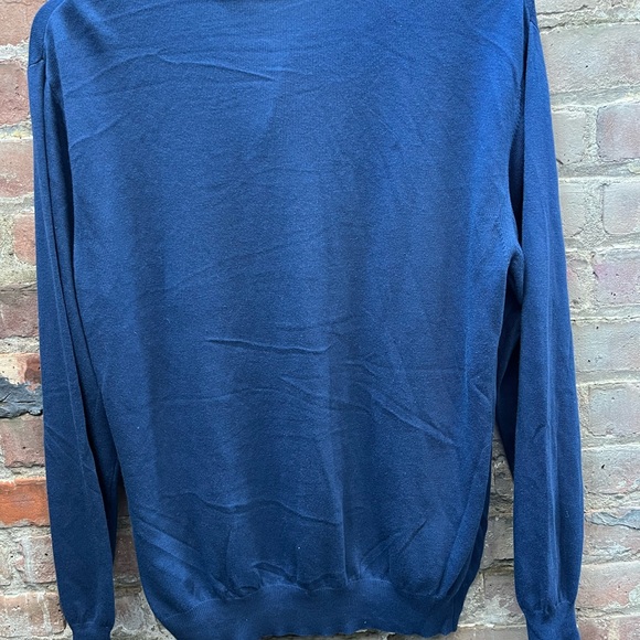Fiii Sweater Men Size M Blue Wool Pullover Buttons Collared Long Sleeve - Picture 5 of 5
